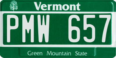 VT license plate PMW657