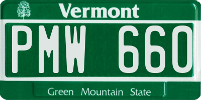 VT license plate PMW660