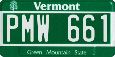VT license plate PMW661