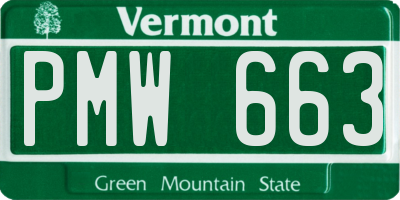 VT license plate PMW663