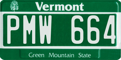 VT license plate PMW664