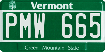 VT license plate PMW665