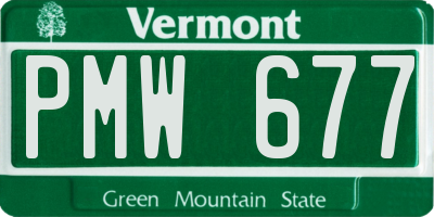 VT license plate PMW677