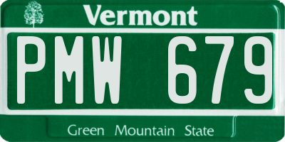 VT license plate PMW679