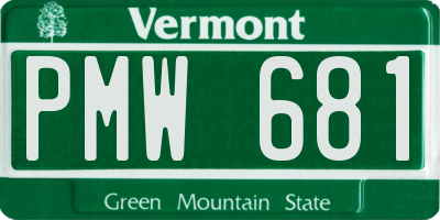 VT license plate PMW681