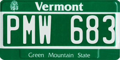 VT license plate PMW683