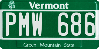 VT license plate PMW686
