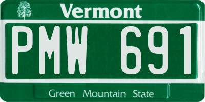 VT license plate PMW691
