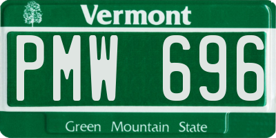 VT license plate PMW696