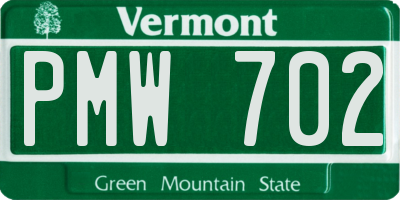 VT license plate PMW702