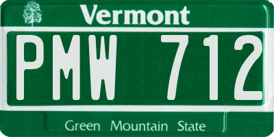 VT license plate PMW712