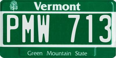 VT license plate PMW713