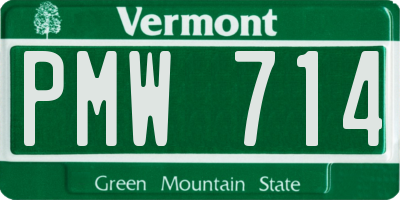 VT license plate PMW714