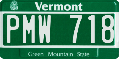 VT license plate PMW718