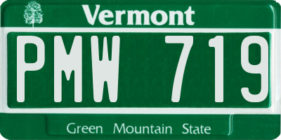 VT license plate PMW719