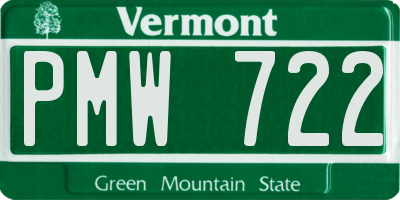 VT license plate PMW722