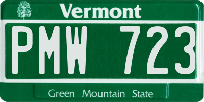 VT license plate PMW723