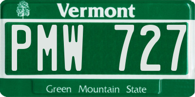VT license plate PMW727