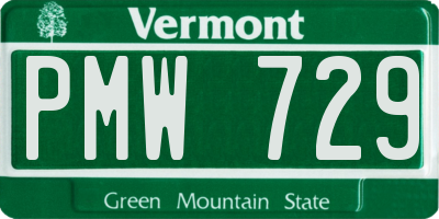VT license plate PMW729