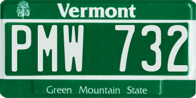 VT license plate PMW732