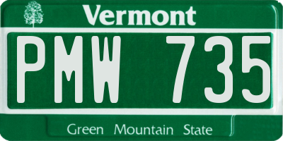 VT license plate PMW735