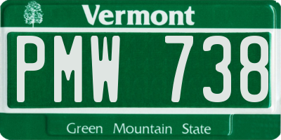 VT license plate PMW738