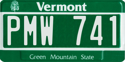VT license plate PMW741