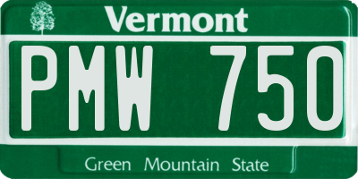 VT license plate PMW750
