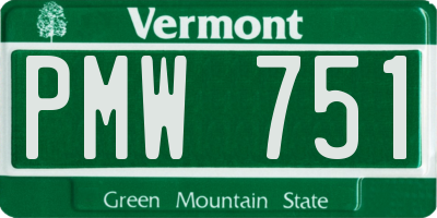 VT license plate PMW751