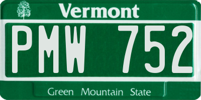 VT license plate PMW752