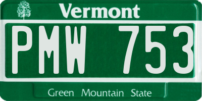 VT license plate PMW753