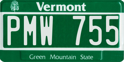 VT license plate PMW755