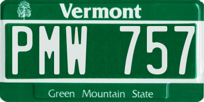 VT license plate PMW757