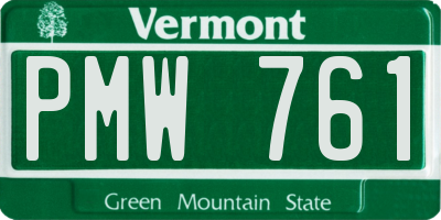VT license plate PMW761