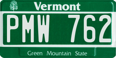 VT license plate PMW762