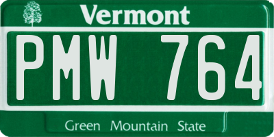 VT license plate PMW764