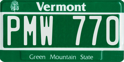 VT license plate PMW770
