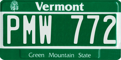 VT license plate PMW772