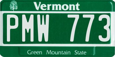 VT license plate PMW773