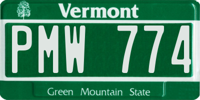 VT license plate PMW774