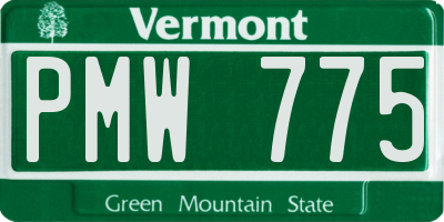 VT license plate PMW775
