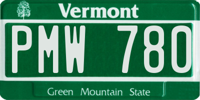 VT license plate PMW780