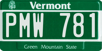 VT license plate PMW781