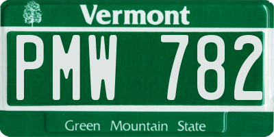 VT license plate PMW782