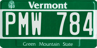 VT license plate PMW784