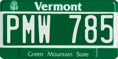 VT license plate PMW785