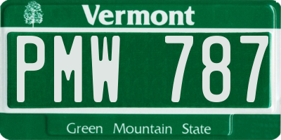 VT license plate PMW787