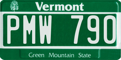 VT license plate PMW790