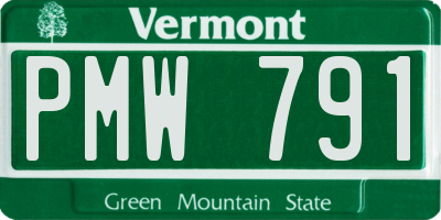 VT license plate PMW791