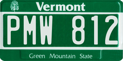 VT license plate PMW812
